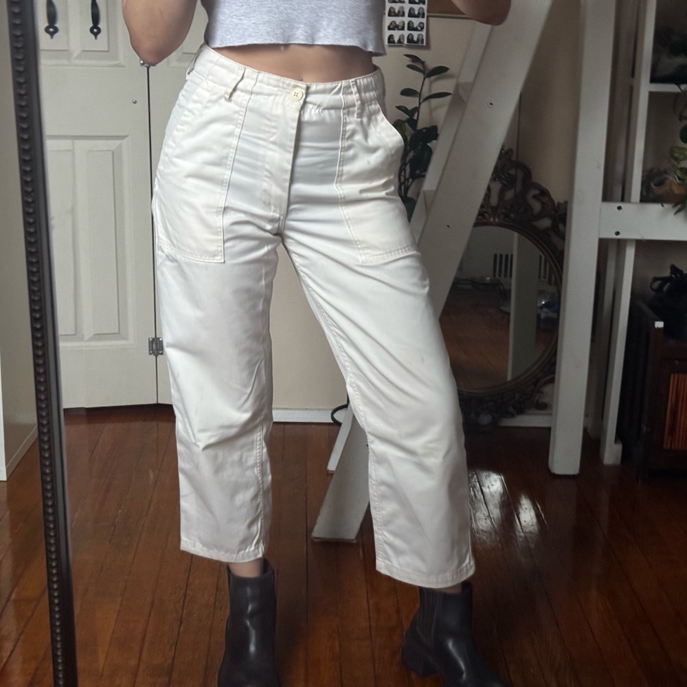 Stylish Cream Cropped Pants